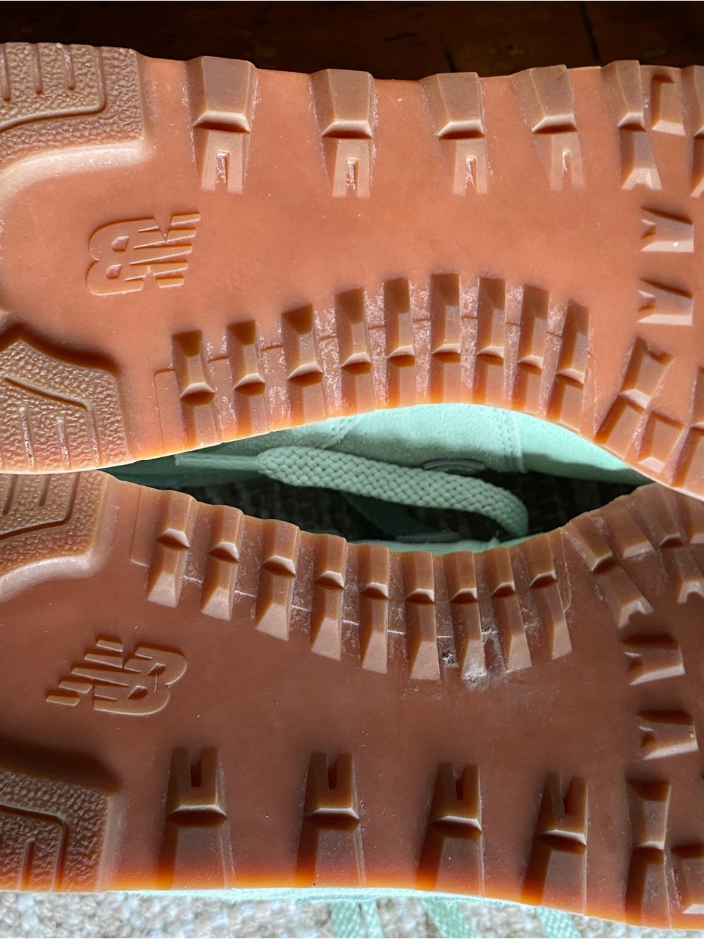 New Balance Women's Mint Green Suede Athletic Sneakers - Picture 8 of 8